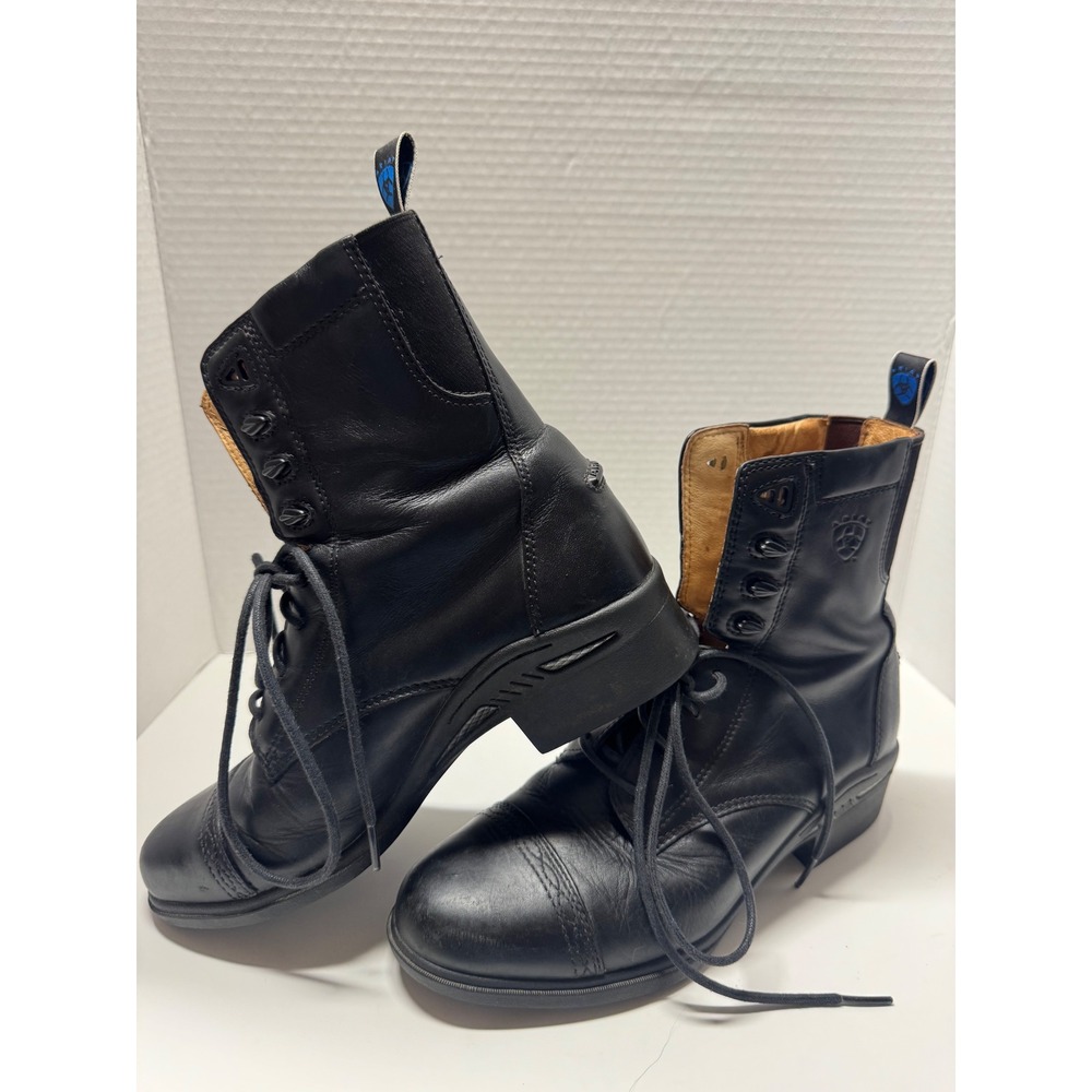 Ariat Cobalt Black Leather Lace Up Paddock Boots Style 56301 Mens 8.5B